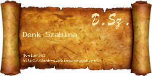 Denk Szabina névjegykártya